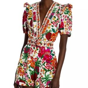 FARM Rio Multicolor Floral Belted Romper